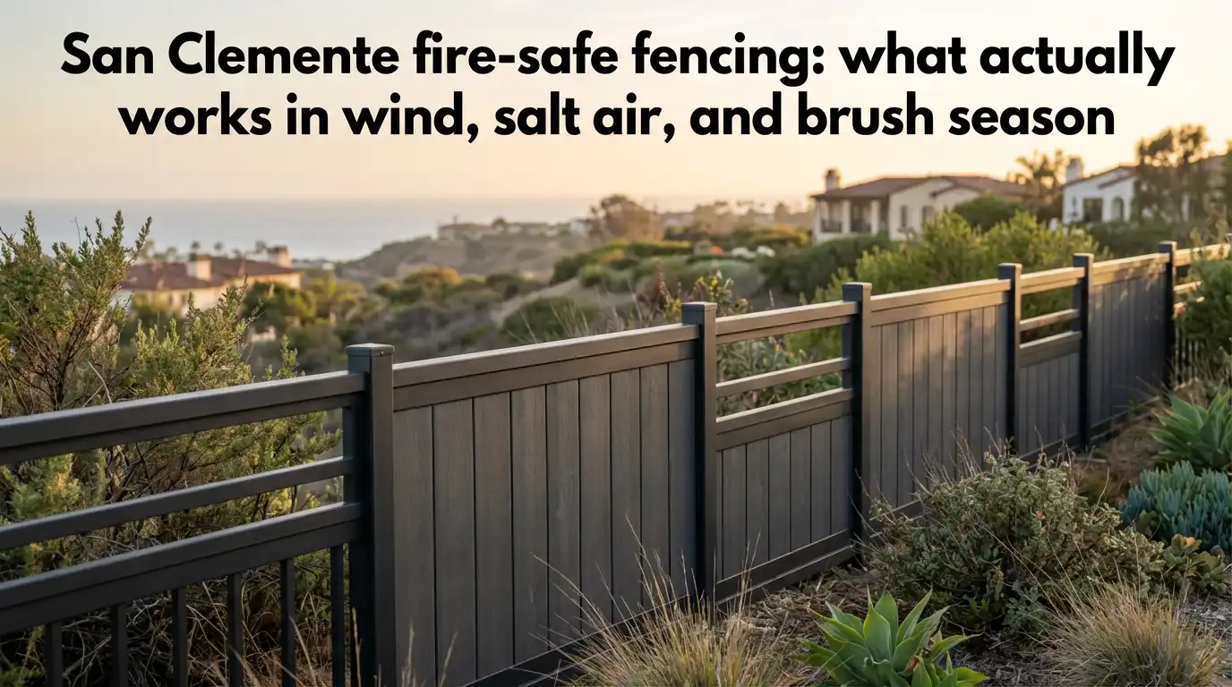 San Clemente’s practical guide to fire-wise aluminum, steel, and composite fencing (Zone 0 included)