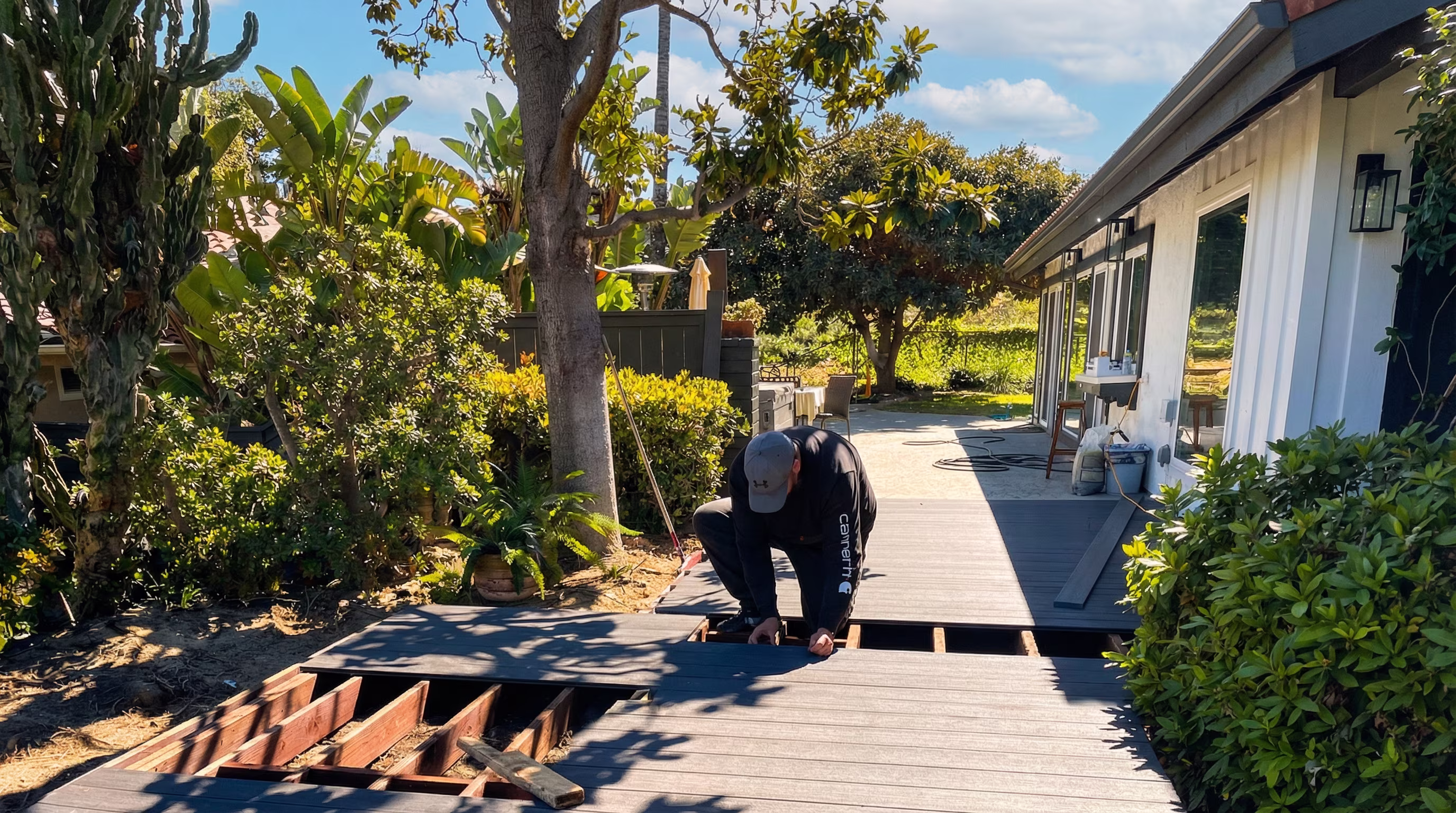 Custom composite deck installation