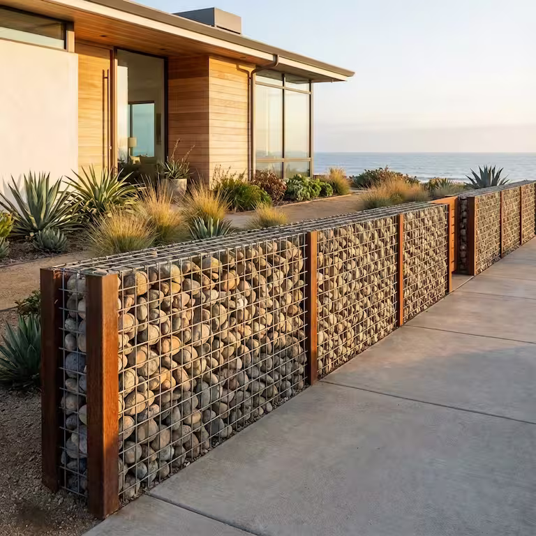 Gabion retaining wall project in La Jolla