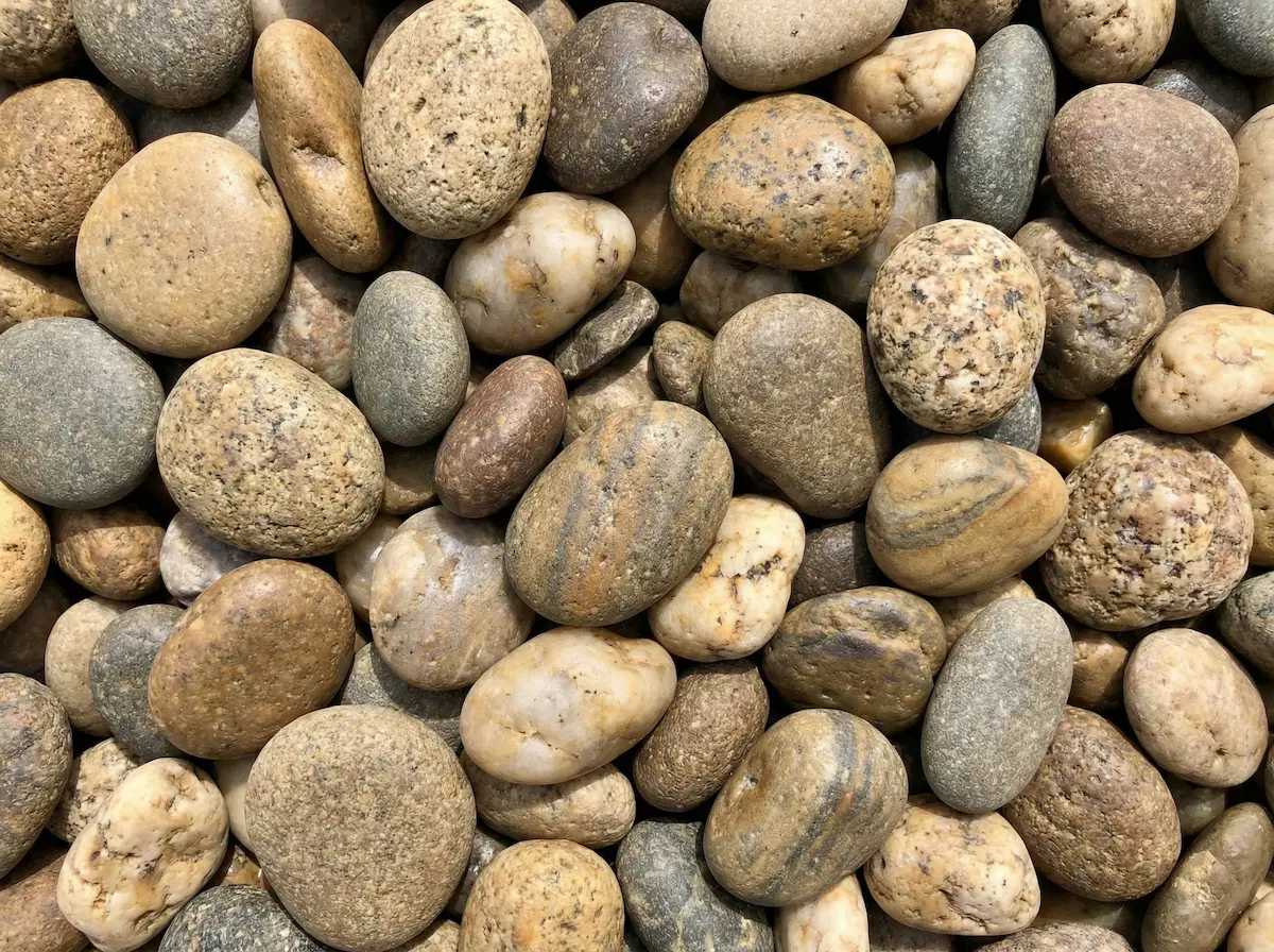 Close-up river rock texture