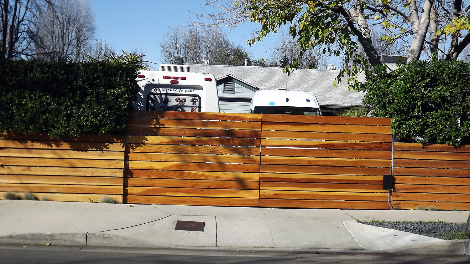 wooden modern fence